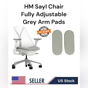 Herman Miller Sayl Chair Replacement 4D Grey Arm Pads